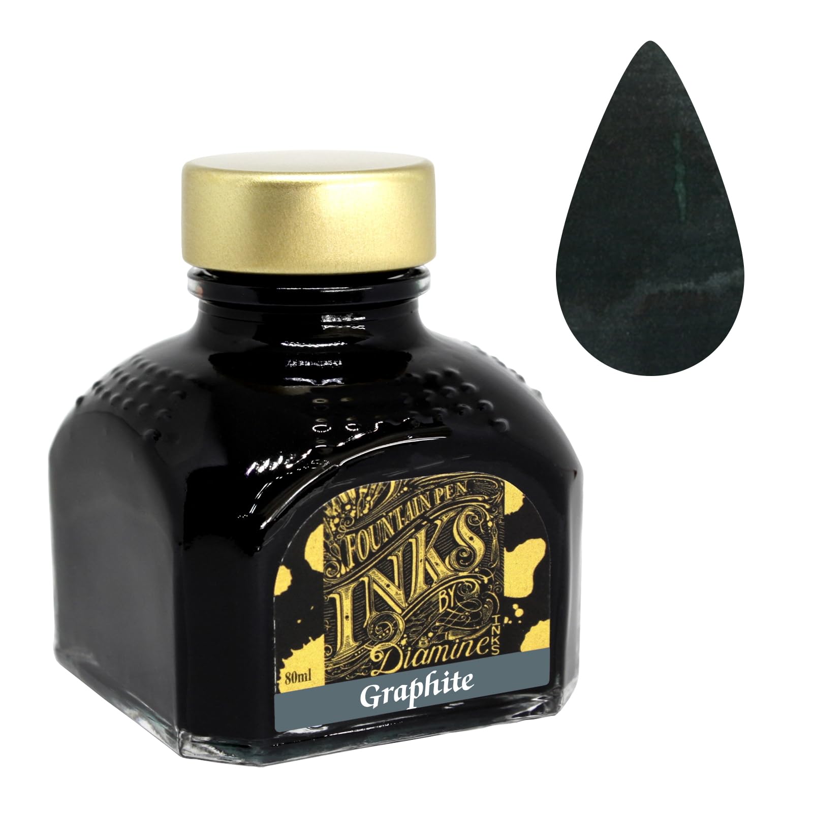 Diamine Fountain Pen Ink Bottle, 80 ml, Graphite โ image 1