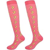 Junely Compression Socks for Women Knee High Funny Socks | Running Athletic Nurses Pregnant Women Work Support Travel Flight Sports Gifts