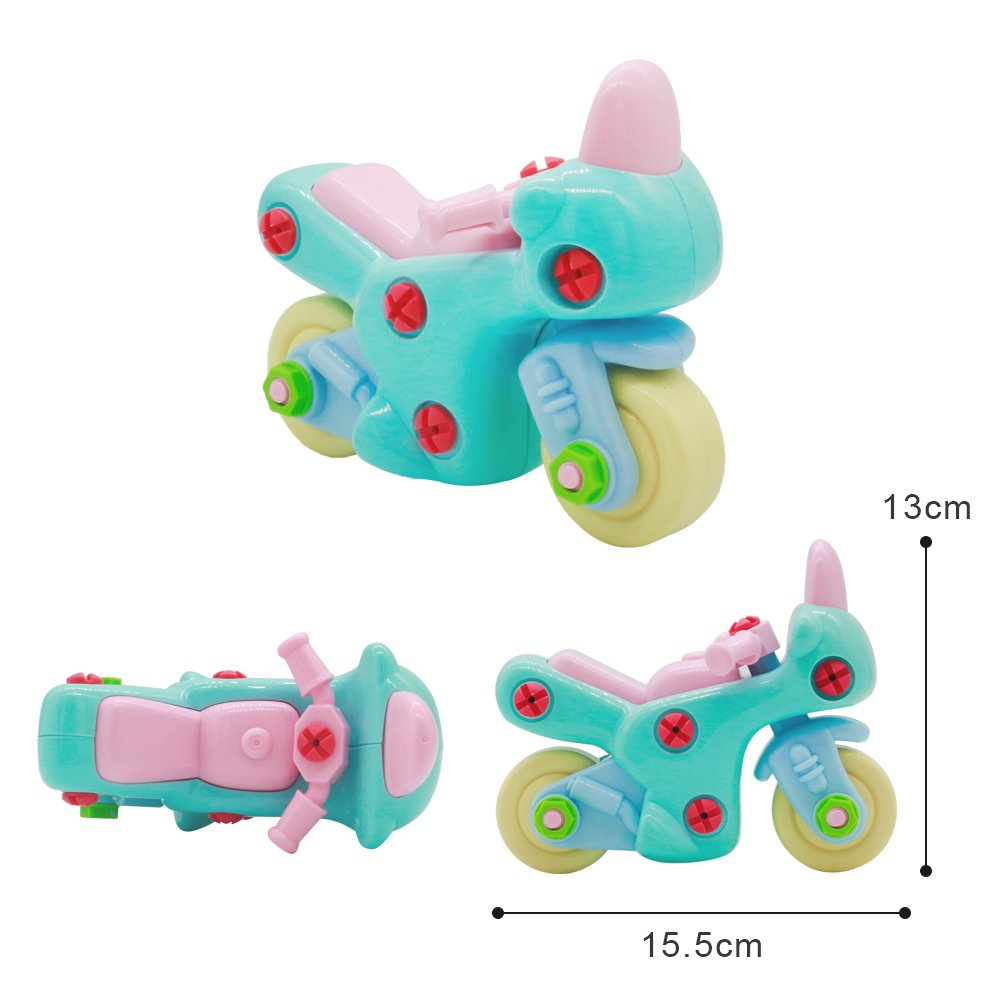 Nuheby Macchina Giocattolo Giochi da Assemblare Kit Costruzione Auto Moto Macchina da Corsa Macchina Bambini 3,4,5,6 Anni