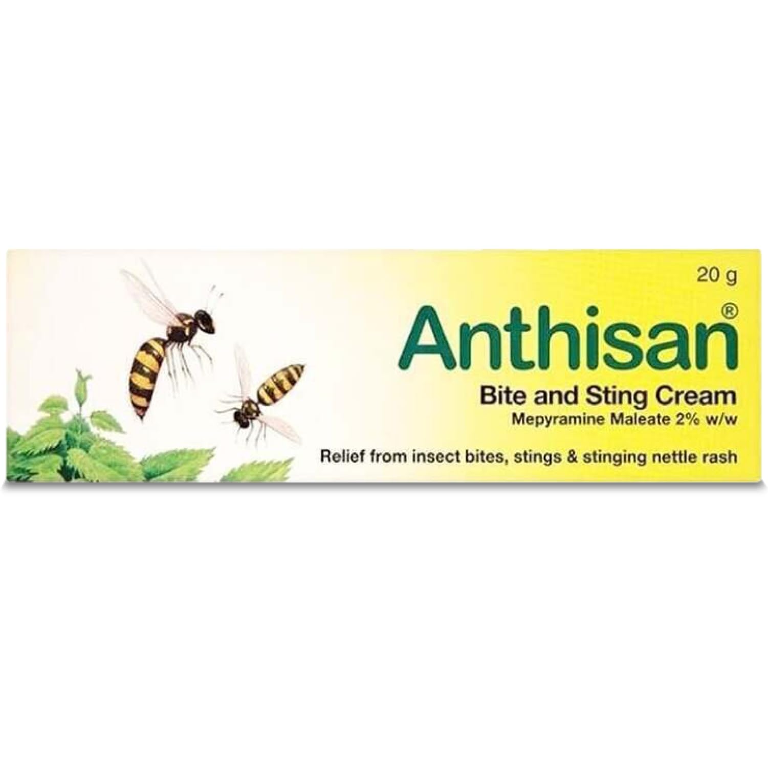 Anthisan Bite & Sting Cream Relief from insect bites, stings & stinging nettle rash, 20 g ( Pack of 1)