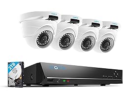REOLINK 4MP 8CH PoE Security Camera System for Home and Business, 4pcs Wired Indoor Outdoor 1440P PoE IP Cameras, 8MP 8CH NVR