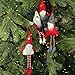 Set of 4 Plush Red Gray and Beige Decorative Gnome Hanging Christmas Ornaments 8
