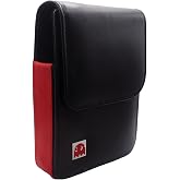 Miyoo Mini Plus v2 v3 v4 Real Genuine Leather Case - Uno Bridge Poker Playing Card Single Deck Holder (for Miyoo Mini Plus Black Red)