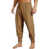 Runcati Mens Medieval Pirate Pants Renaissance Viking Ankle Ren Faire Pants Colonial Gothic Halloween Costume Trousers
