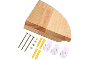 Operitacx Wood Corner Shelf 9.8-inch Wall Mounted Rubberwood Floating Storage Rack for Bathroom Bedroom Small