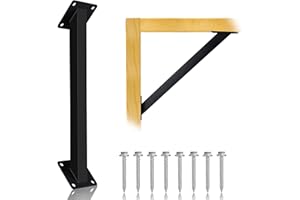 ITULCYO 4PC 45°Degree Angle Support Bracket Kit，Pergola Support Bracket Inside Mount Corner Brace 45 Degree,Pergola Terrace Pergola Cabin Elevated（Black）