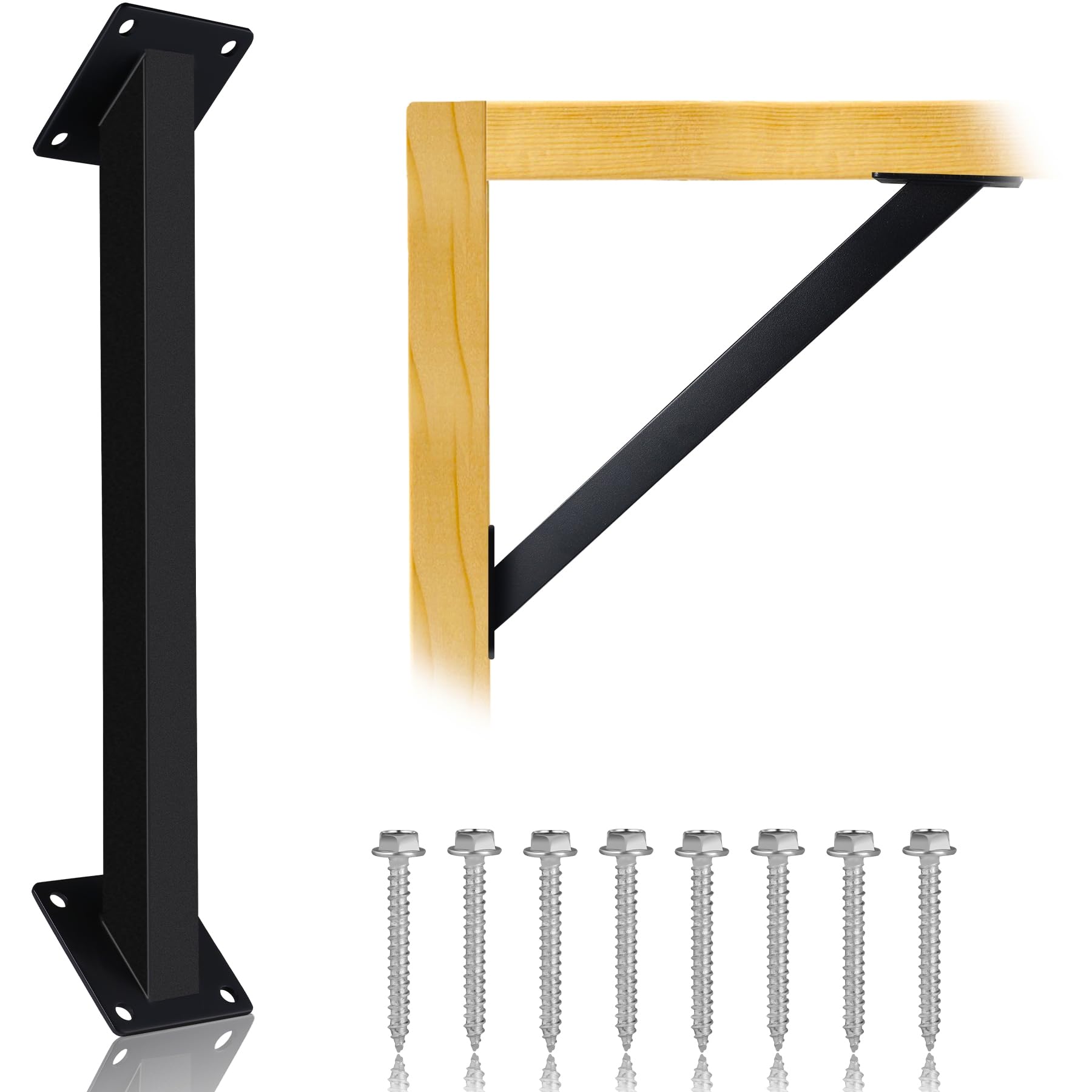 Photo 1 of ITULCYO 4PC 45°Degree Angle Support Bracket Kit?Pergola Support Bracket Inside Mount Corner Brace 45 Degree,Pergola Terrace Pergola Cabin Elevated?Black?