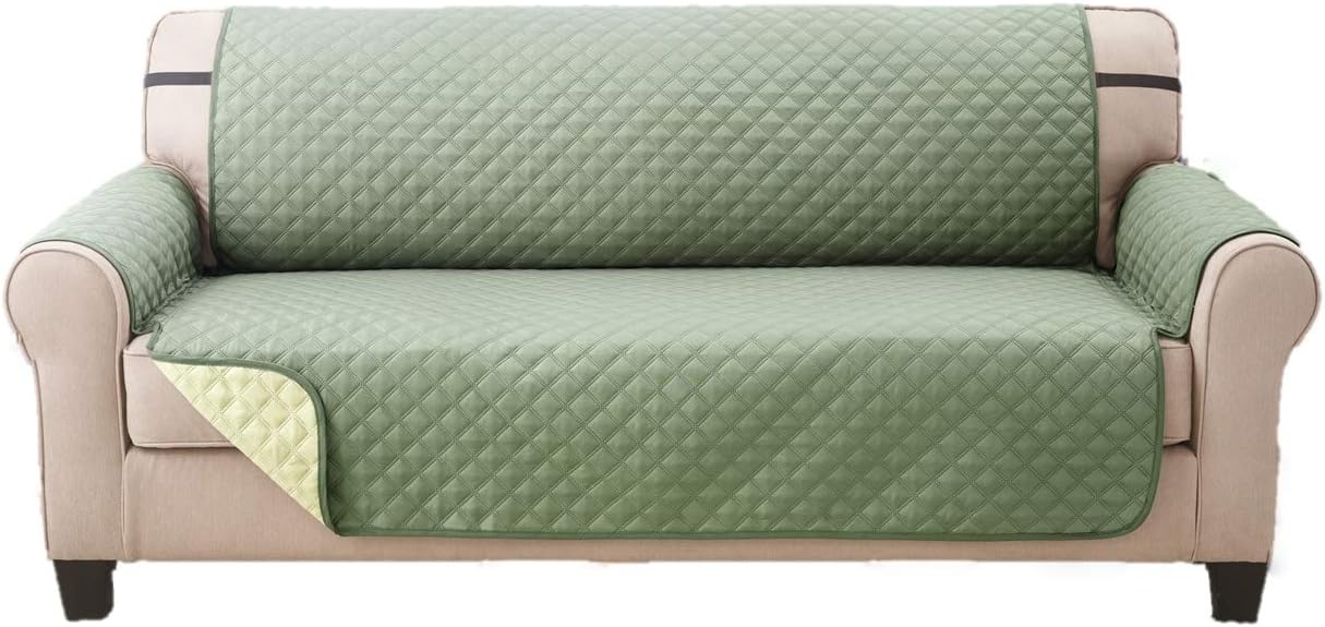 Deluxe Reversible Extra Wide Sofa Furniture Protector, Olive/Sage