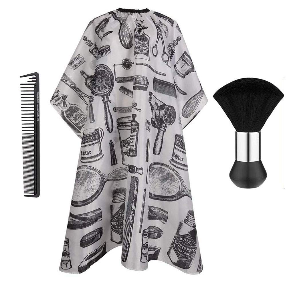 Cape De Coiffure Professionnelle En Nylon - 140x115 Cm - Col Réglable Avec Pressions - Pour Salon Ou Maison