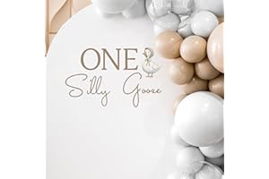 RAMCIYO One Silly Goose Decal for Balloon Backdrop Arch, One Silly Goose Duck Bday Party Decorations, First Birthday Decal for Birthday Party Backdrop