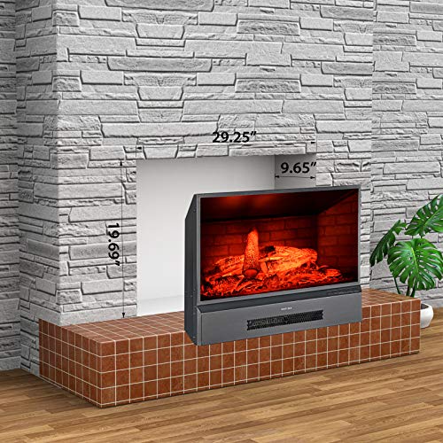 GMHome 32 Inches Electric Fireplace Insert Free Standing Fireplace