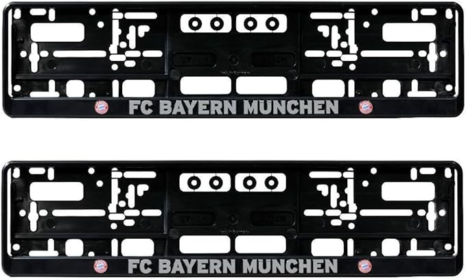 FCB - 2er Set 3D Nummernschildhalter - Kennzeichenrahmen - Kennzeichenverstärker - FC Bayern ...