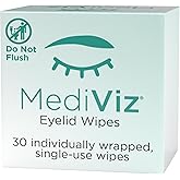 Eyelid Cleanser Wipes - 30 Single-Use Towelettes - Gentle, Hypoallergenic Eyelid Wipes for Soothing Itchy Eyes, Removing Debris & Eye Makeup, and More