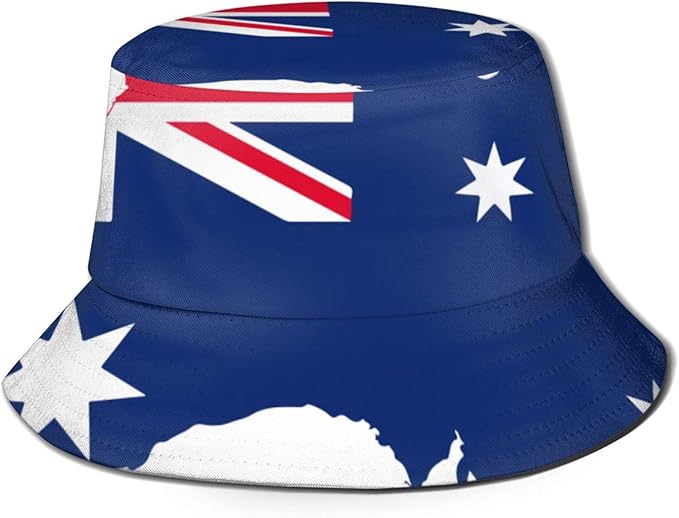 Mapa y Bandera de Australia Sombrero de Cubo Sombreros de Pescador de