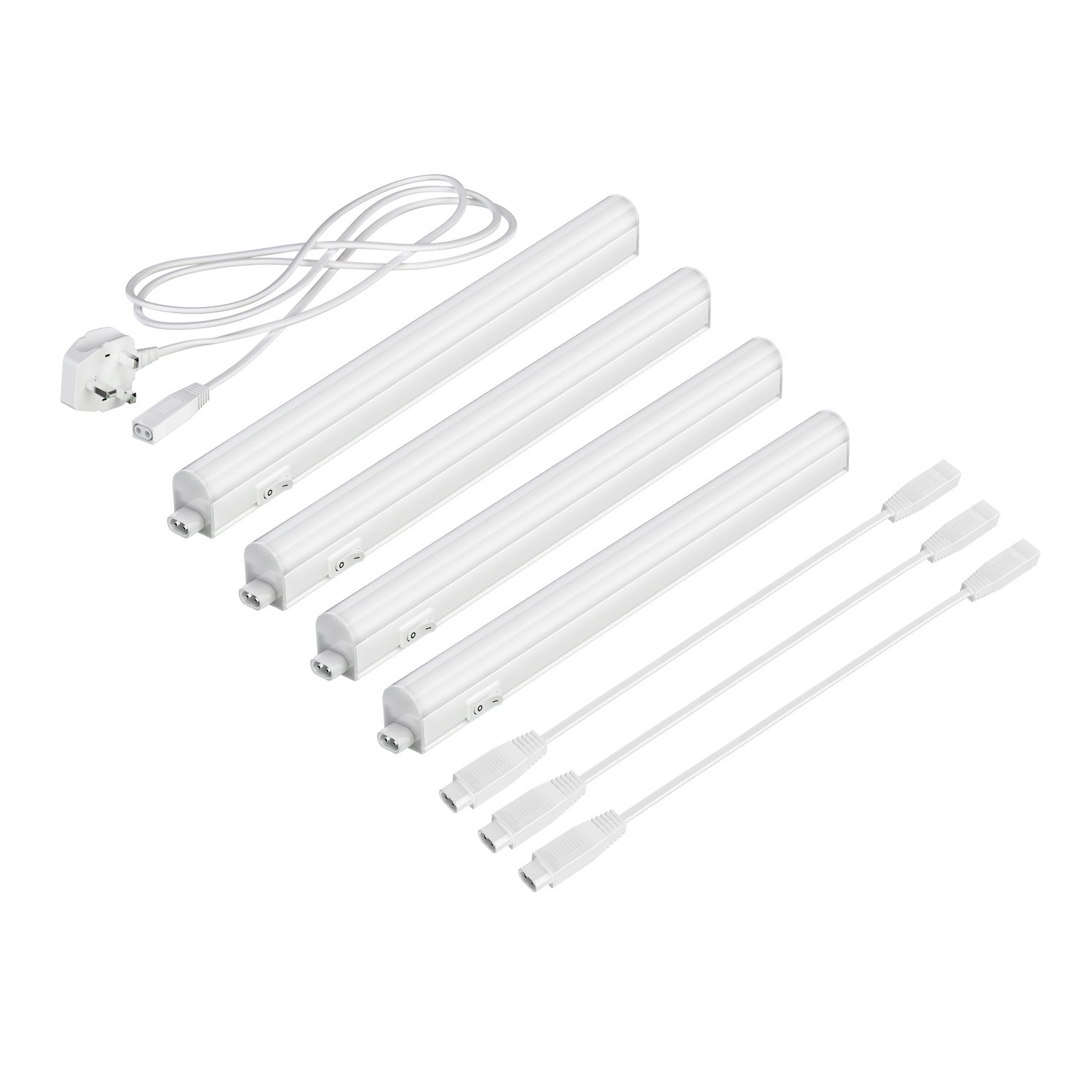 Parlat LED Under-Cabinet Lights Rigel, Each 31.3cm, 40cm Cable, Each 397lm, Warm-White, Set of 4, BS