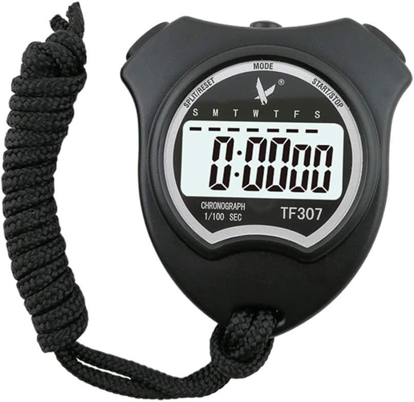 Tuliptown Mart Large Display Digital Stopwatch Timer Sports Chronograph Watch Timer Date Clock TF307 Black