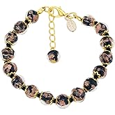 Venice Murano Handmade Black Sommerso Sparkling Beads Bracelet - Murano Glass Bracelets for Women