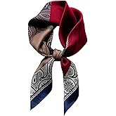PLIPON Pure Mulberry Silk Square Scarf - 27"x27" Printed Headscarf Neckerchief Hair Scarves for Women