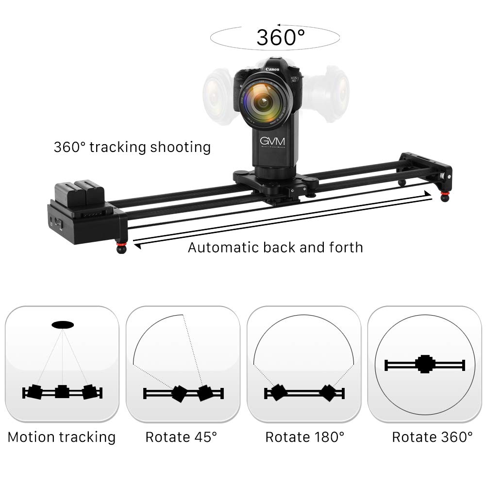 2Axis Motorize Camera Slider 32'' Electronic Video Slider 360 Degree