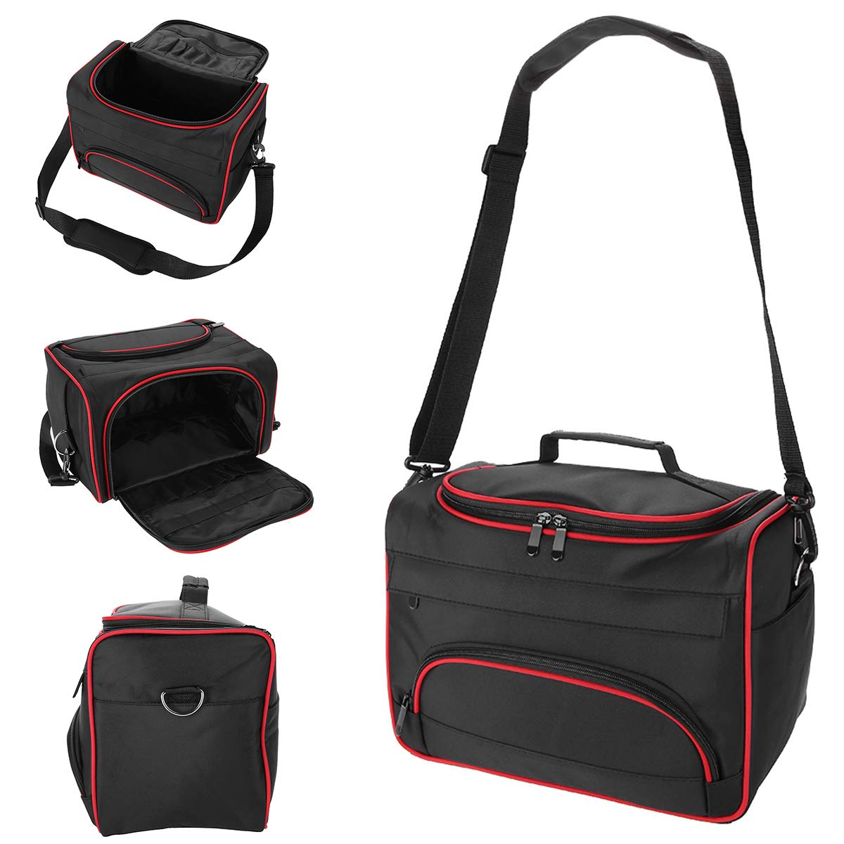 Large Capacity Hairdressing Carrying Bag with Shoulder Strap Portable Travel Makeup Storage Case Beauty Salon Barber Toolkit Comb Scissors Clip Storage