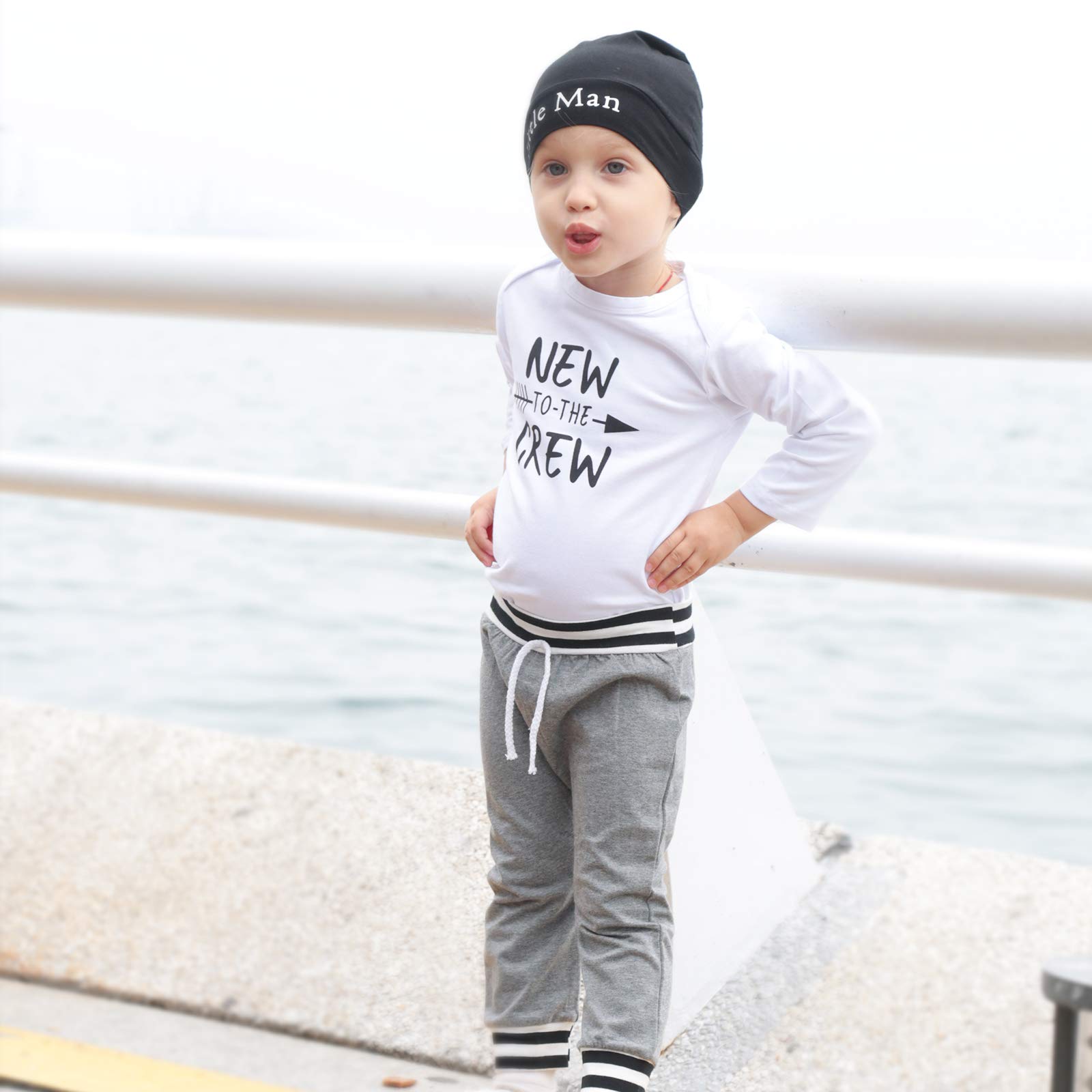 Renotemy Newborn Infant Baby Boy Clothes Fall Winter Outfits New to The Crew Outfit Toddler Baby Boy Clothes Set