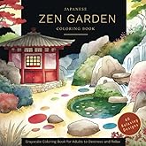 Japanese Zen Garden Coloring Book: Grayscale Coloring Book for Adults to Destress and Relax