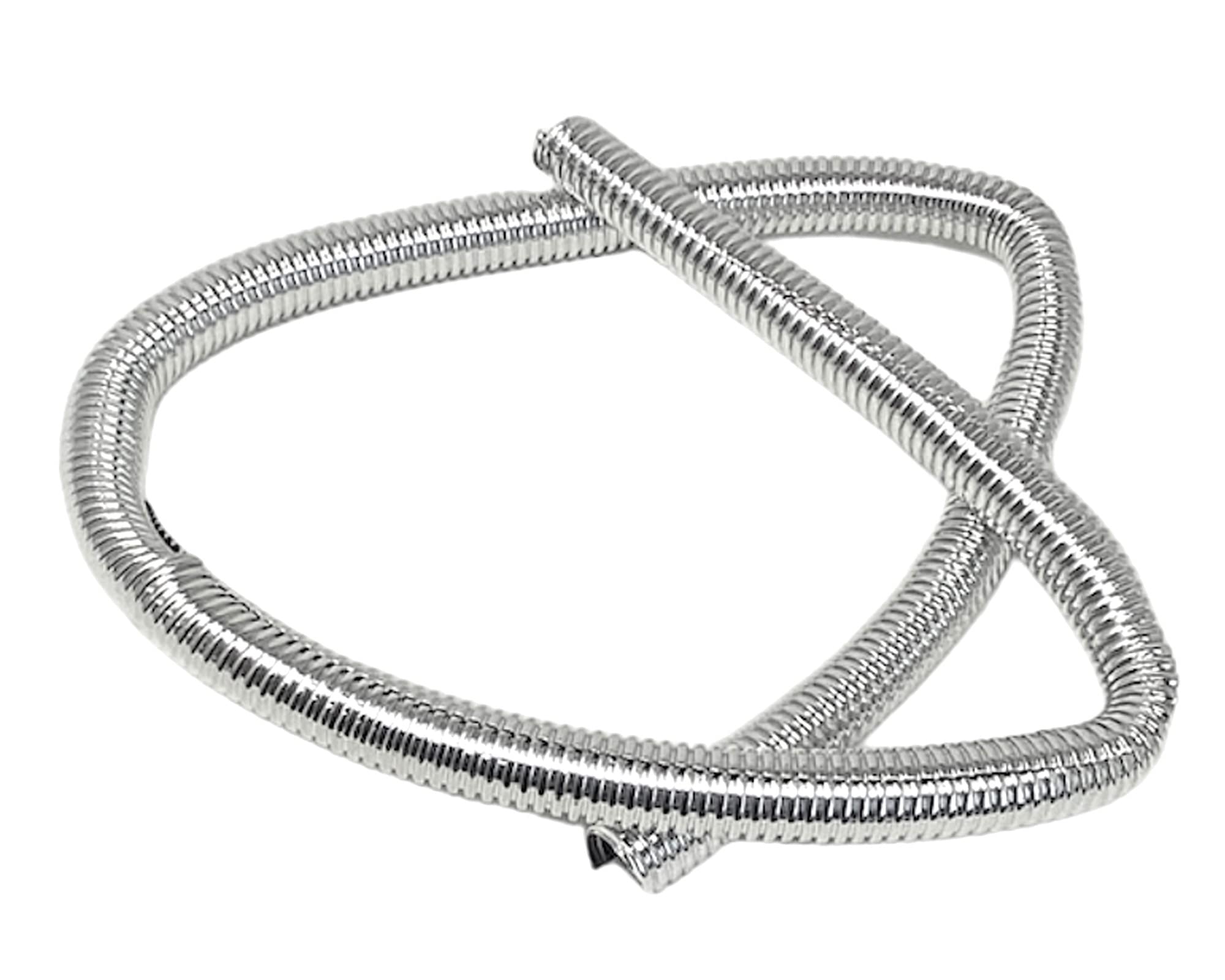 Motorcycle Protective Chrome Spiral Wrap for Cable Wire Tidy Hose Custom Motorbike Cruiser Cover 15mm x 1m Long Wire Management Split Sleeve Cord