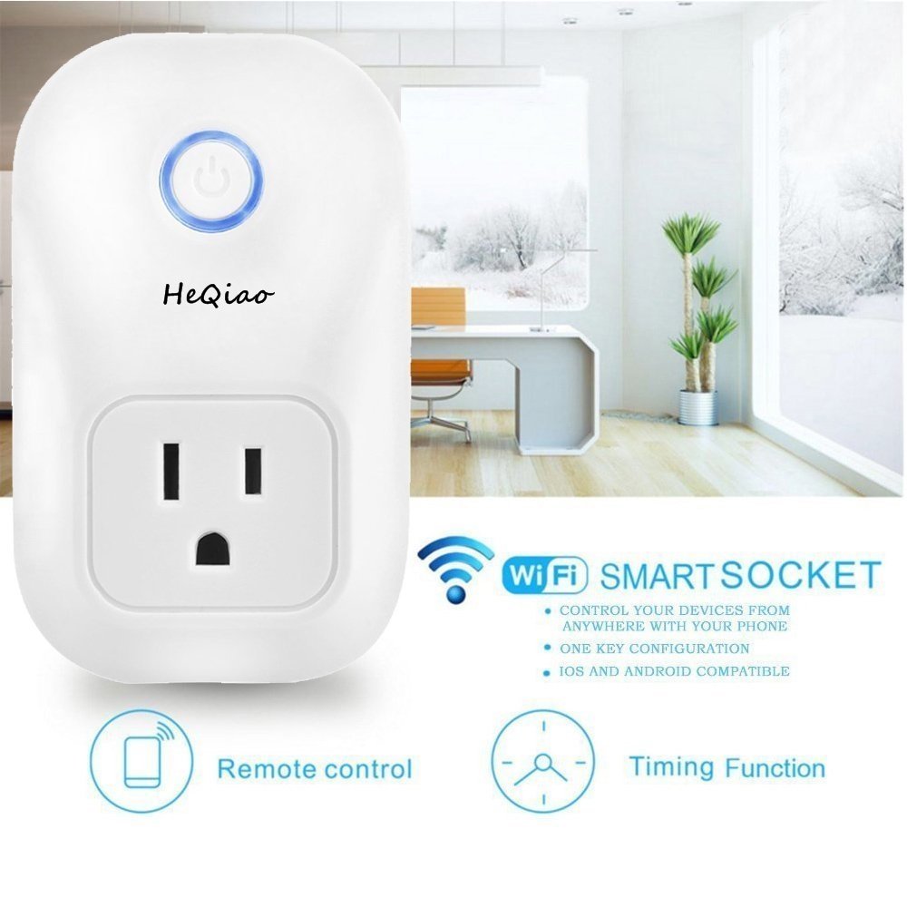 HeQiao Mini Smart Socket, WiFi Smart Plug, Intelligent WiFi Plug, Smart Home WiFi Switch Plug Wireless Remote Control Home Electronics for iPhone Android