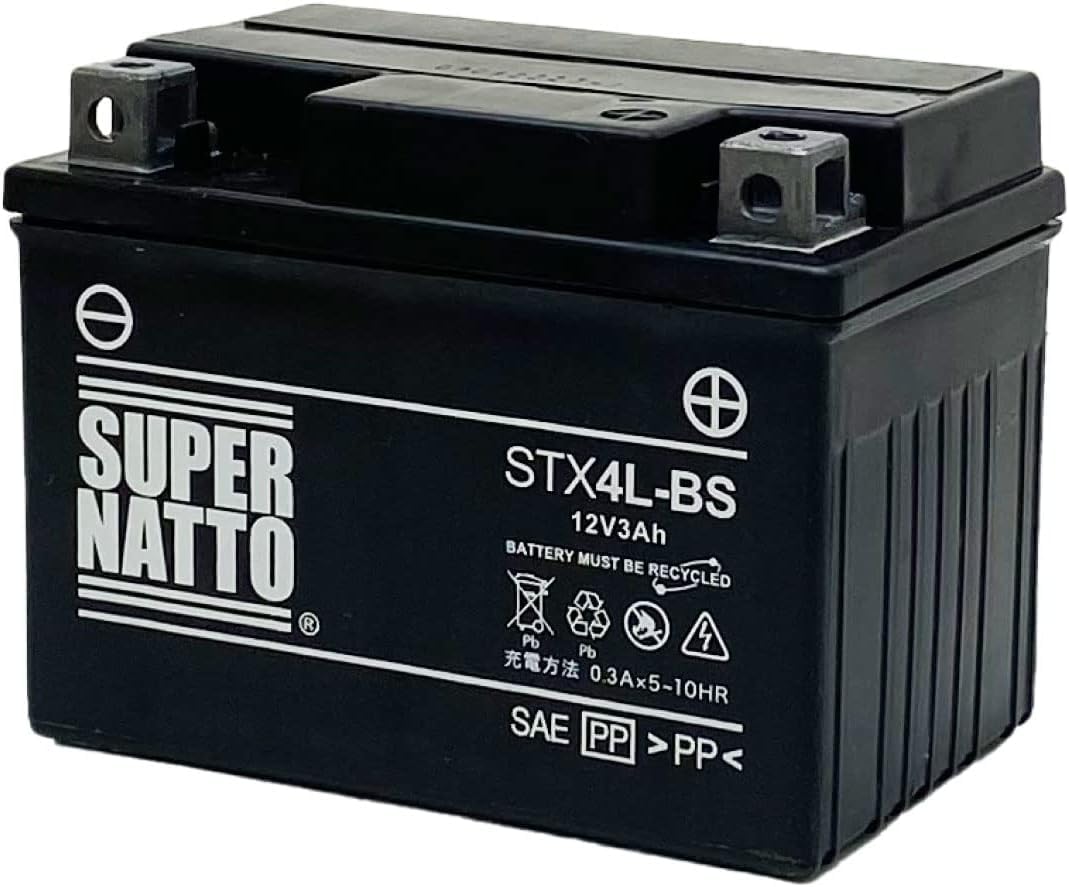 バイクバッテリー / STX4L-BS 密閉型（YT4L-BS YTX4L-BS FTX4L-BS FTZ3 互換）SUPRE NATTO（スーパーナット） の商品画像