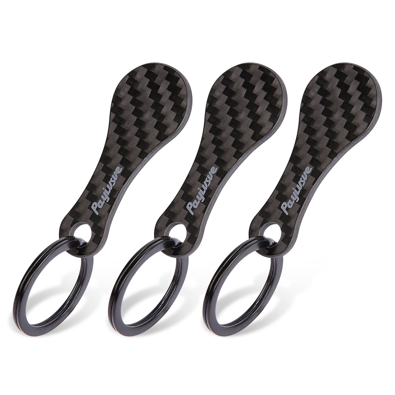 Payivsve 3 Pack Carbon Shopping Trolley Keys | Fob Keyring for Front Loader Trolleys