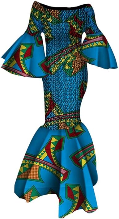 mermaid print dress womens