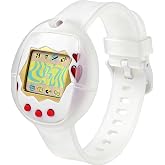 Soft Silicone Wristband for Tamagotchi Original, Adjustable Anti-Drop Strap | for Gen 1/2, Neon, Retro Flowers, 90s, Fresh Strawberry, for Kids, Teens, Adults, Parents &amp; 90s Nostalgia Lovers, Clear
