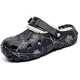 Meidiastra Women's Mens Fur Lined Clogs Waterproof Non Slip Garden Shoes Warm Plush House Slippers Indoor Outdoor Mules