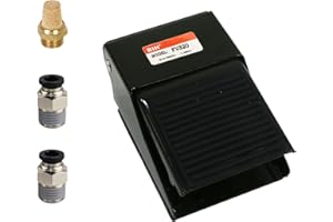 RIH Pneumatic Foot Pedal Valve1/4" NPT Pressure Control Foot Switch with Silencer (3Way 2Position(FV320))
