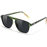 FEISEDY Polarized Aviator Mens Sunglasses Square Modern Women Vintage Style Acetate Frame UV400 B0191