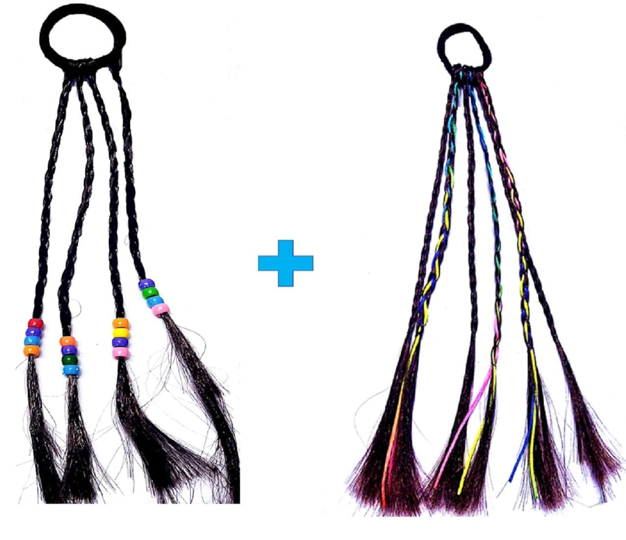 Proplady Combo Set Of 2 Brown Multicolor Beads Stud Braided