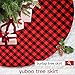yuboo Buffalo Plaid Christmas Tree Skirt, Red and Black Checkered and Burlap Reversible Tree Mat for Farmhouse Rustic Christmas Decorations&Ornaments