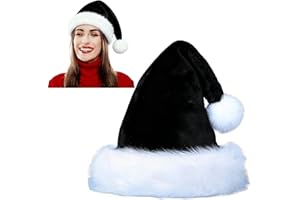 Ankelesz Santa Hat, Xmas Hat for Adults, Touch Soft Velvet Thickened Santa Hats for Christmas New Year Party Supplies