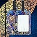 Lizimandu PU Leather Luggage Tags Suitcase Labels Bag Travel Accessories - Set of 2(Blue Flower)