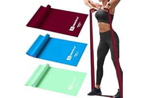 A AZURELIFE Resistance Bands,Professional Non-Latex Elastic Stretch Bands，Long Flat Exercise Bands for Physical Therapy, Yoga, Pilates, Rehab, at-Home or The Gym Workouts, Strength Training