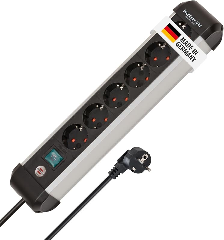 Premium-Alu-Line Steckdosenleiste 6-Fach, 3m