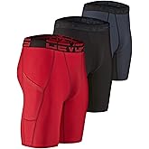 DEVOPS 3 or 5 Pack Compression Shorts Men Spandex Sport Shorts Athletic Workout Running Performance Baselayer Underwear