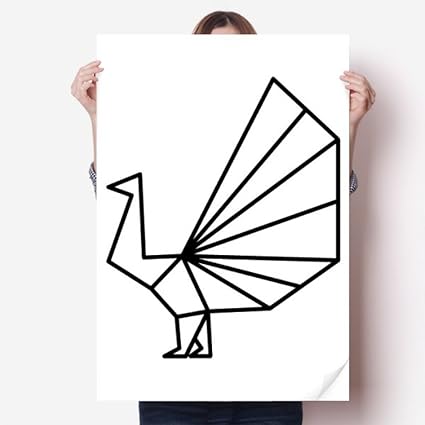 Amazoncom Diythinker Abstract Origami Peacock Geometric