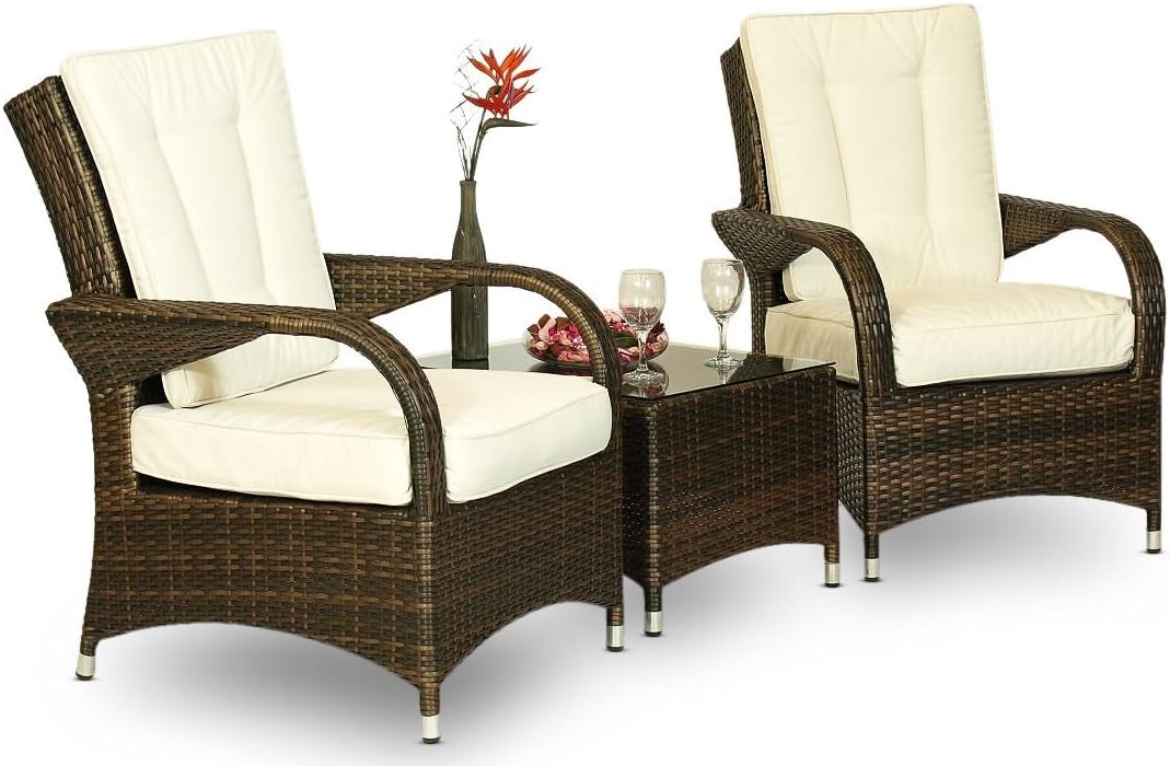 Amazon.de: Arizona Rattan 2 x Arm stuhl & Tisch Outdoor Lounge-Set