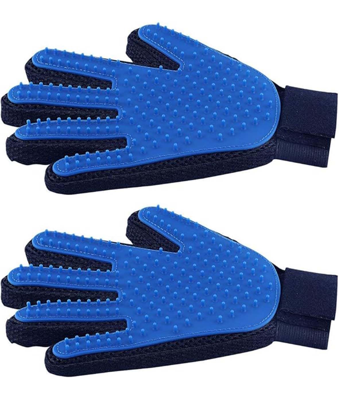 Bahob® Pet Grooming Glove Gentle Deshedding Brush Glove Efficient Pet Hair Remover Mitt Five Finger De-shedding Gloves Perfect for Dog & Cat with Long & Short Fur, 2 Pairs