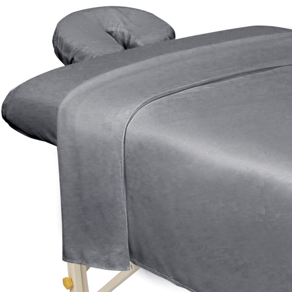ForPro Premium Microfiber 3-Piece Massage Sheet Set, Cool Grey, Ultra-Light, Stain and Wrinkle-Resistant, Includes Massage Flat Sheet, Massage Fitted Sheet, and Massage Face Rest Cover : Beauty