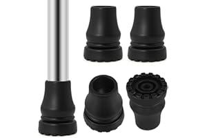 ANCKNE 4PCS Rubber Cane Tips 3/4 Inch Heavy Duty Walking Cane Tips, Anti Slip Replace Rubber Tips for Canes, Walking Sticks Tips,Hiking Stick Tips, Seniors Crutches Tips, Black