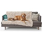 FurHaven Waterproof Throw Blanket for Dogs & Indoor Cats, Reversible Protective Pet Blanket, Extra Large, Long Faux Fur & Velvet, Driftwood