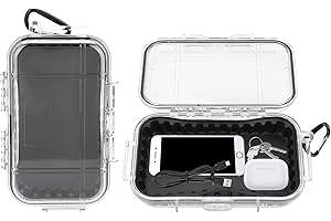 Yulatik Waterproof Dry Box Protective Case, IP67 Water Resistant Portable Micro Case Watertight Storage Box for Phones, Knives, Wallets, Watches