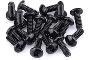 EASTLO #6-32 x 3/8" Pan Head Machine Screws Black, Phillips Drive, 304 Stainless Steel 18-8, Black Oxide Coated Finish, Corrosion Resistant Round Head Machine Screws, Full Thread, Coarse Thread, 100 PCS